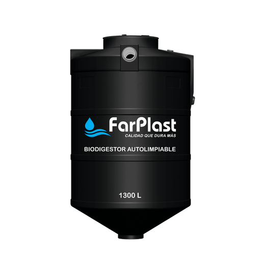 BIODIGESTOR AUTOLIMPIABLE DE 1300 LITROS TERMOPLAST