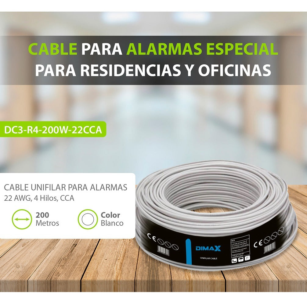Dimax Dc3-R4-200W-22Cca Cable De Alarma Unifilar 4X22 22Awg 200M