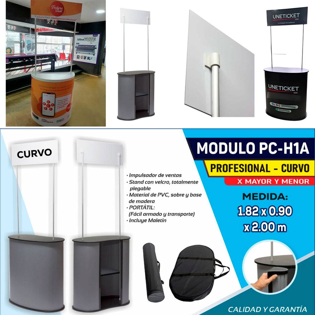 MODULO PVC PUBLICITARIO PROFESIONAL CURVO COMERCIAL 0.90X1.82 CM PC-H1A