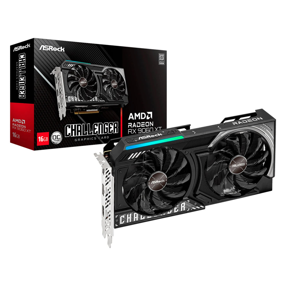 Tarjeta De Video Asrock Amd Radeon Rx 9060 Xt Challenger 16Gb Oc, 16 Gb Gddr6, Pci-E