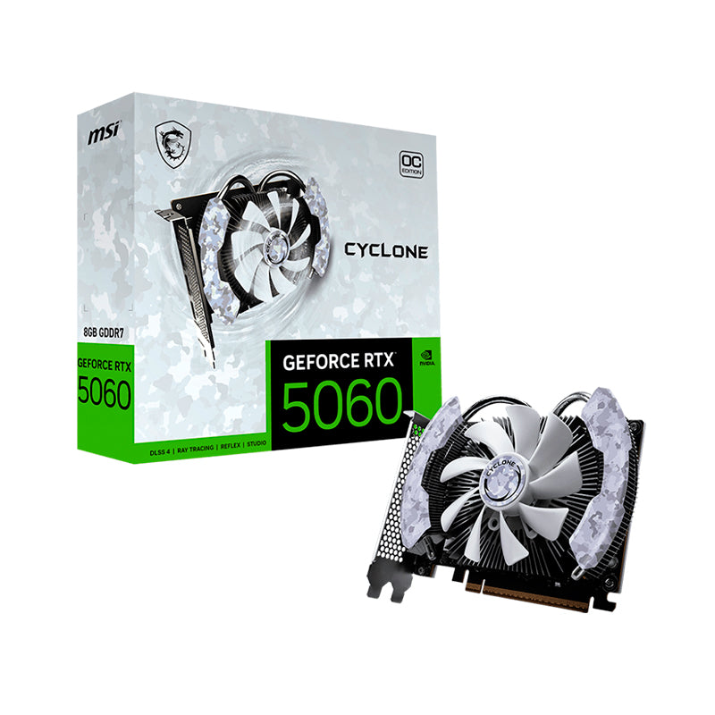 Tarjeta De Video Msi Geforce Rtx 5060 8G Cyclone Oc, 8 Gb Gddr7, Pcie 5.0