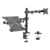 RACK DE ESCRITORIO ARTICULADO PARA  MONITORES CON BANDEJA PARA LAPTOP - KE32-ML