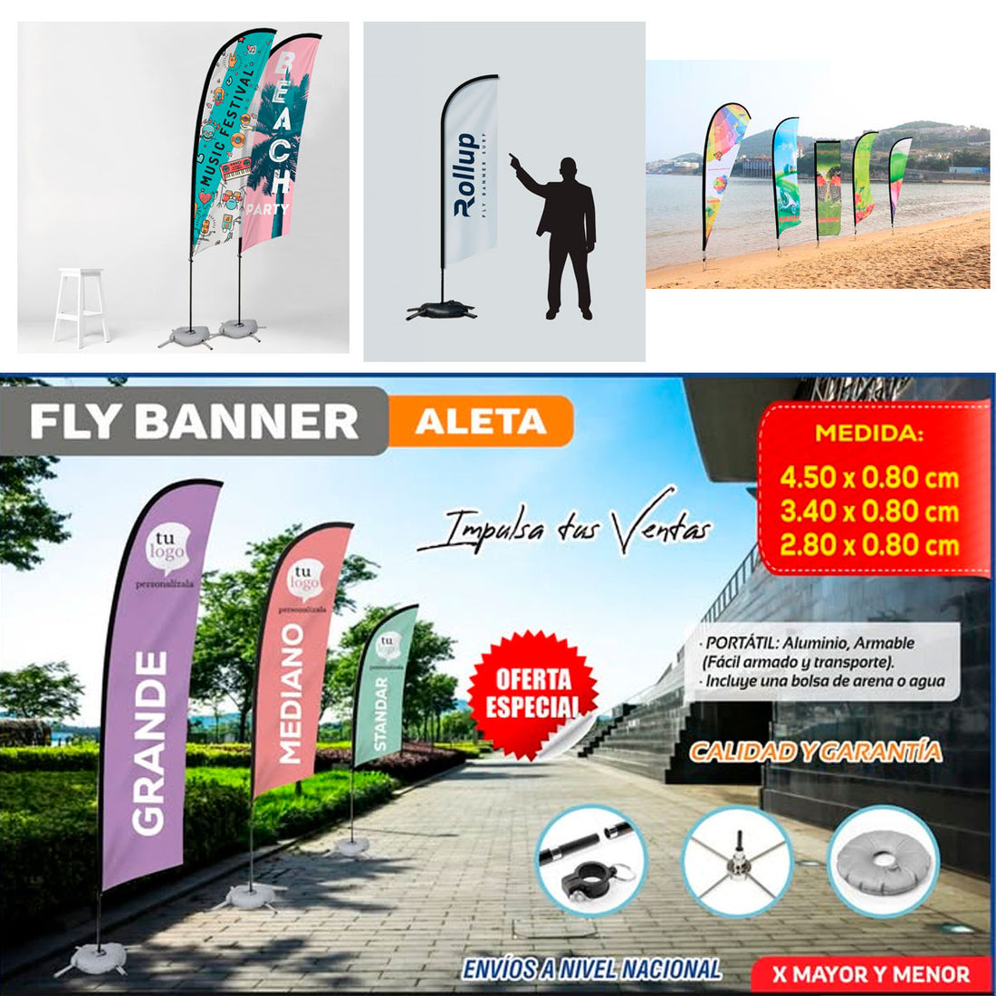 FLY BANNER ALETA STANDAR 3.40X0.80 M