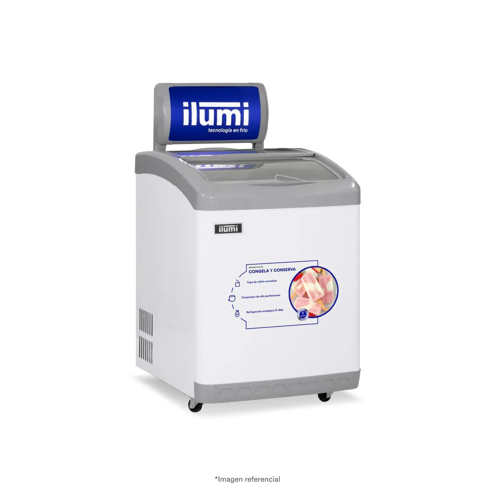 Congeladora Vidrio Corredizo 160 Litros Ilumi