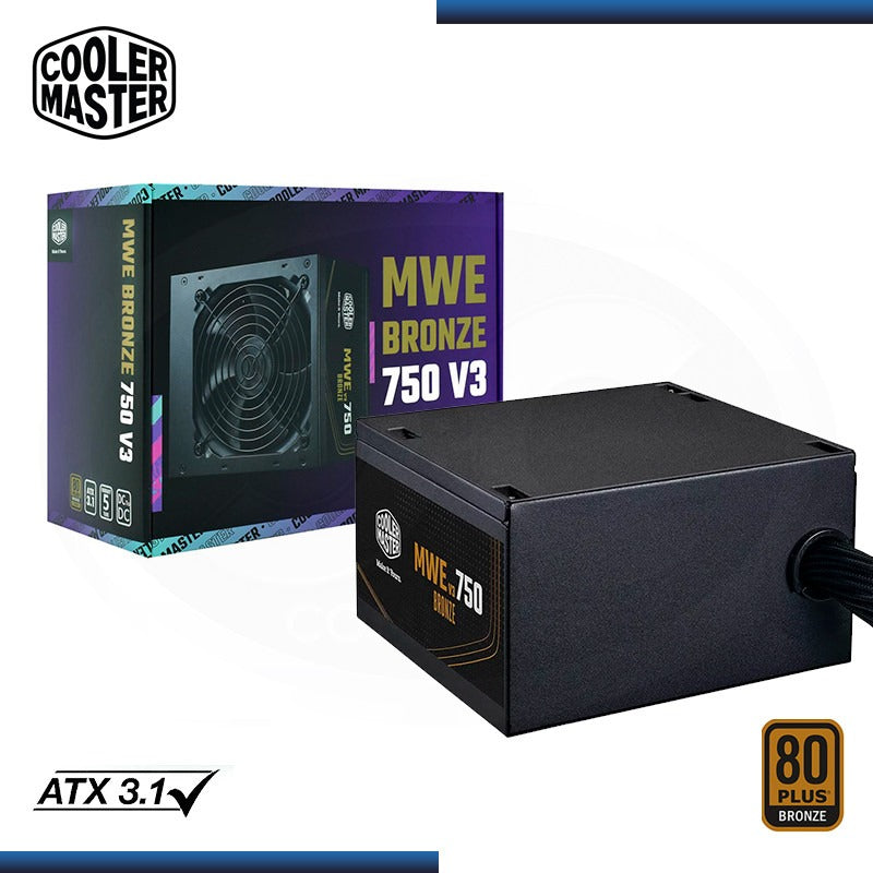PSU COOLER MASTER MWE BRONZE V3 FR 750W A/US CABLE MPE-7501-ACAAW-3BUS