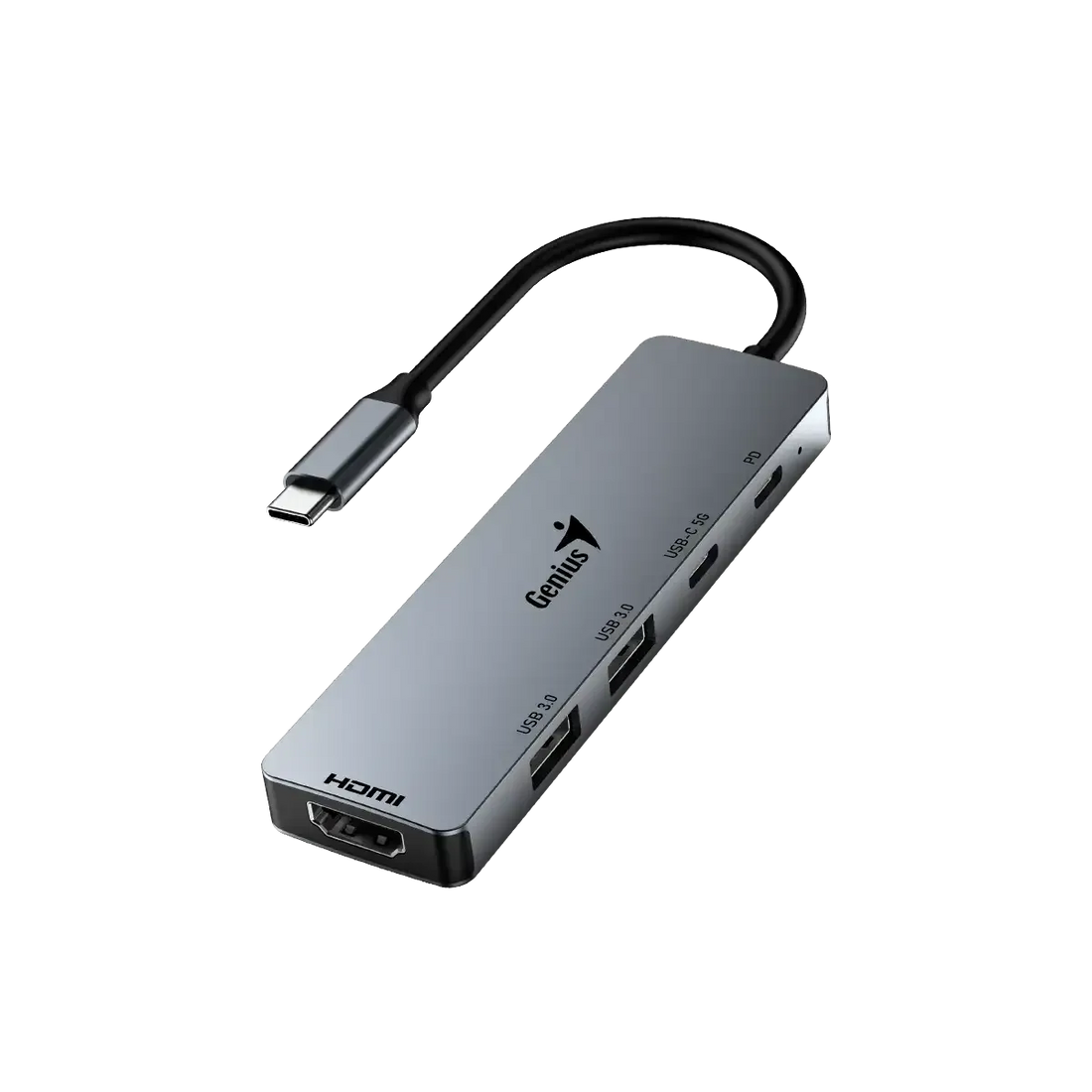 HUB USB-C GENIUS UH-500 2 USB-A 3.0 / 1 USB-C / 1 HDMI 4K POWER DELIVERY 100W SILVER (31240003400)