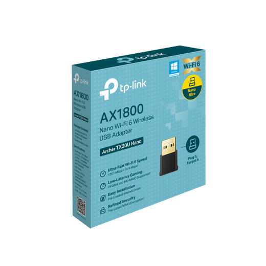 ARCHER TX20U NANO ADAPTADOR USB WIFI 6 AX1800 COMPACTO TP-LINK