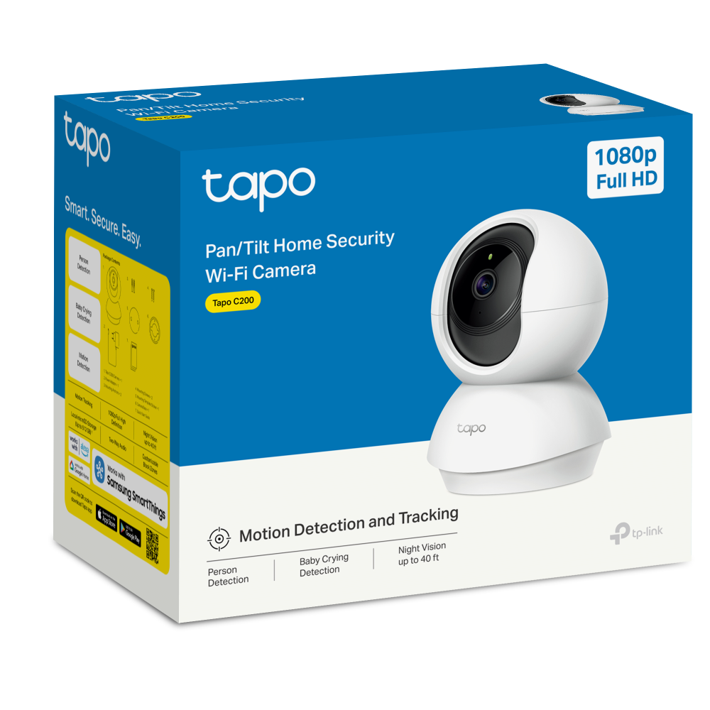 TAPO C200C CÁMARA WIFI INTERIOR 2MP FULL HD 360° CON IA Y AUDIO TP-LINK