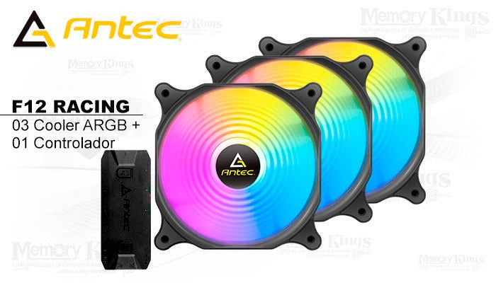 FAN 3PK ANTEC F12 RACING ARGB 0-761345-77760-5