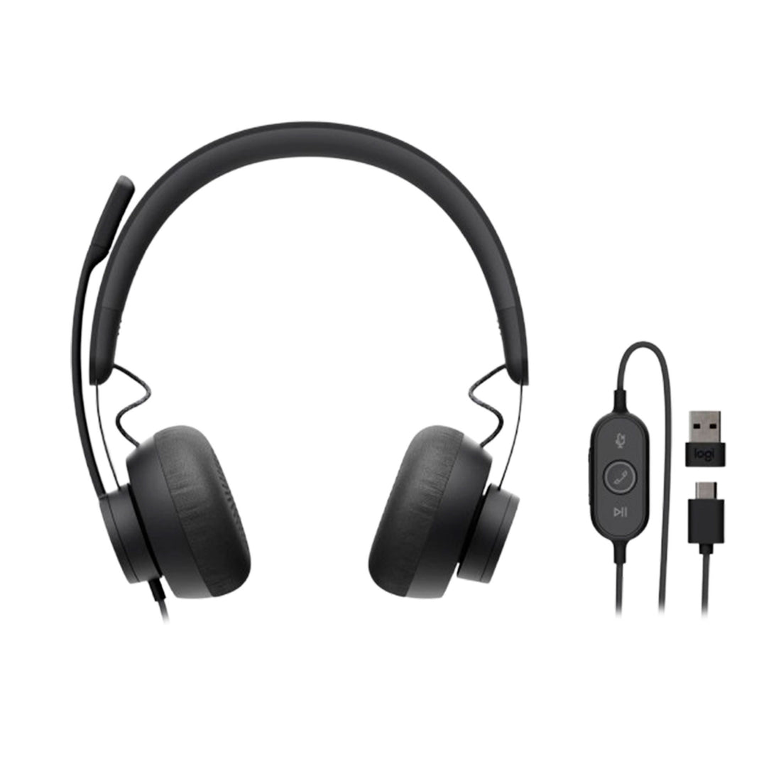 AUDIFONO C/MICROF. LOGITECH B2B ZONE WIRED USB/USB-C TEAMS BLACK (981-000871)