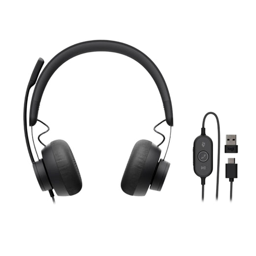 AUDIFONO C/MICROF. LOGITECH B2B ZONE WIRED USB/USB-C TEAMS BLACK (981-000871)