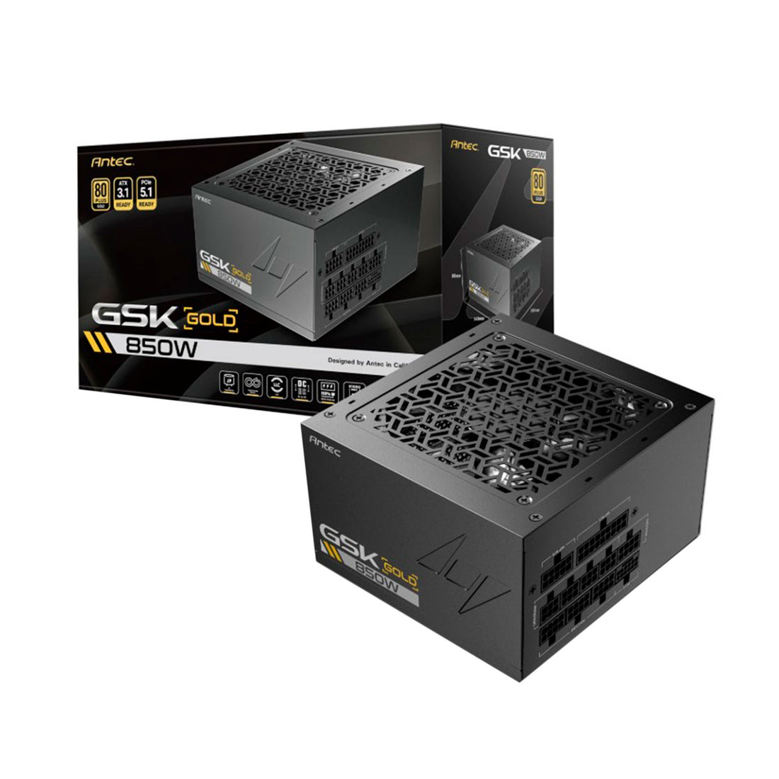 PSU ANTEC GSK GB 850W 80+ GOLD FM A&P UK 0-761345-20049-3