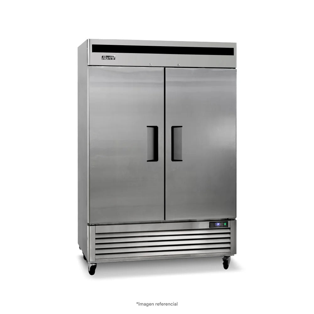 Congeladora Vertical Inox 2 Puertas Sólidas 1400L Fancooling Ilumi