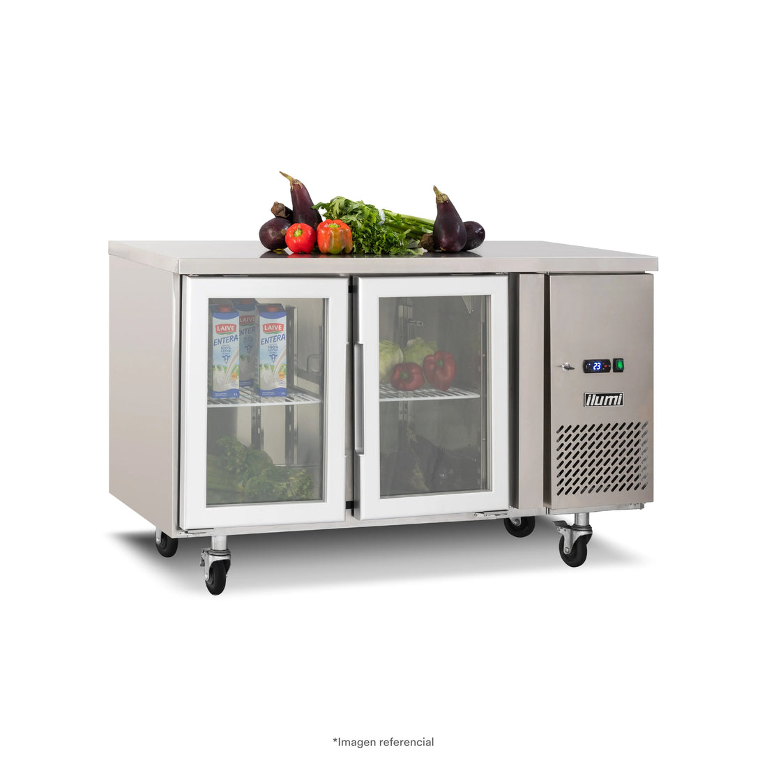 Meson Refrigerada Gourmet 2 Puertas Vídrio 280Lts Ilumi