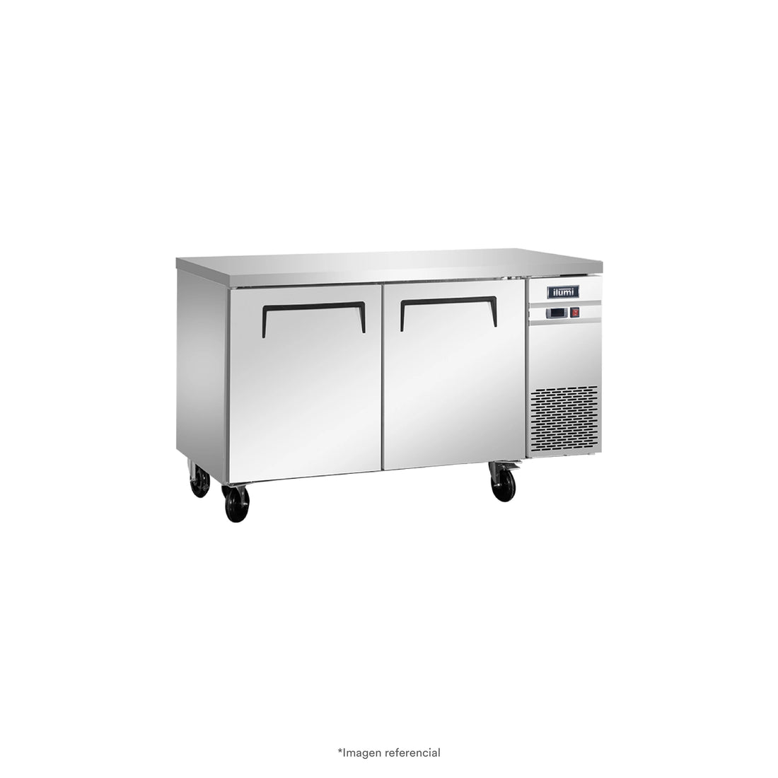 Mesa congeladora de 320 litros con 2 puertas sólidas Ilumi