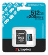 MEMORIA MICROSDXC 512GB R200MB/S W160MB/S C10+ADP KINGSTON (SDCG4/512GB)
