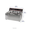 Freidora Eléctrica Industrial Doble De Sobremesa Ilumi