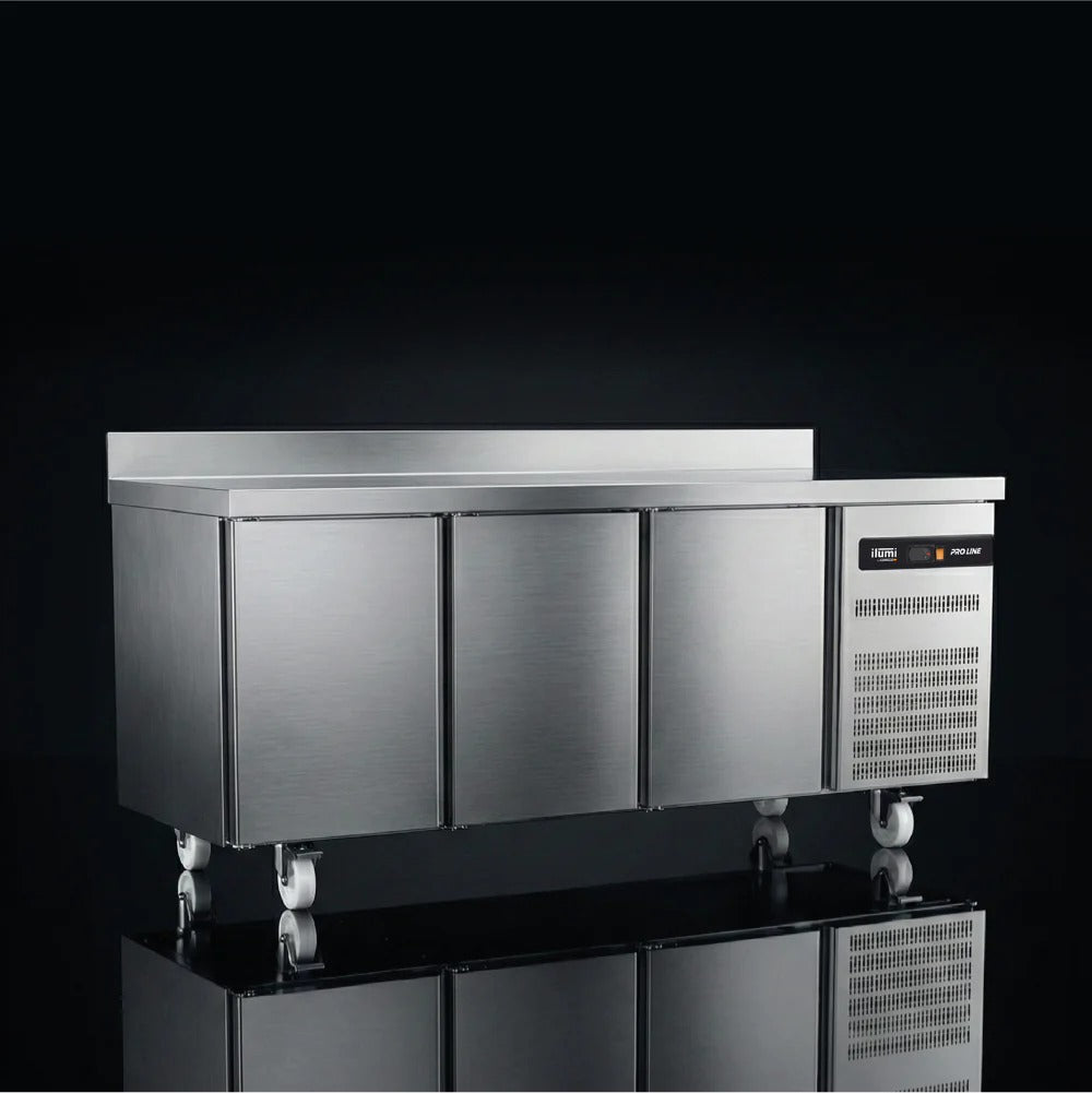 Mesa Refrigerada Pro Line De 420 Litros Con 3 Puertas Sólidas Ilumi