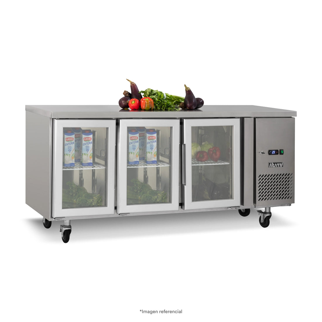 Meson Refrigerada Gourmet 3 Puertas Vídrio 420Lts Ilumi