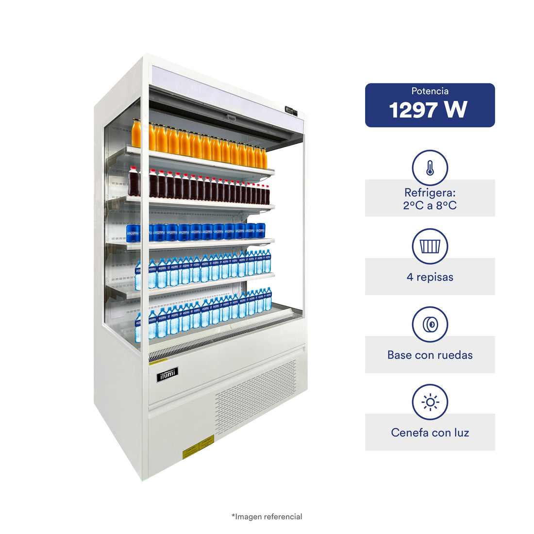 Exhibidor Refrigerado Abierto Open Cooler 700L Ilumi